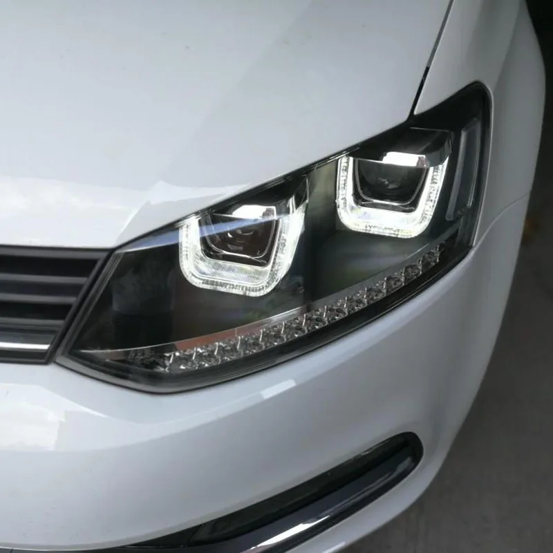 Автомобильные стильные фары для Volkswagen POLO GT1 2010- фары двухлучевые линзы UU стильная сборка DRL