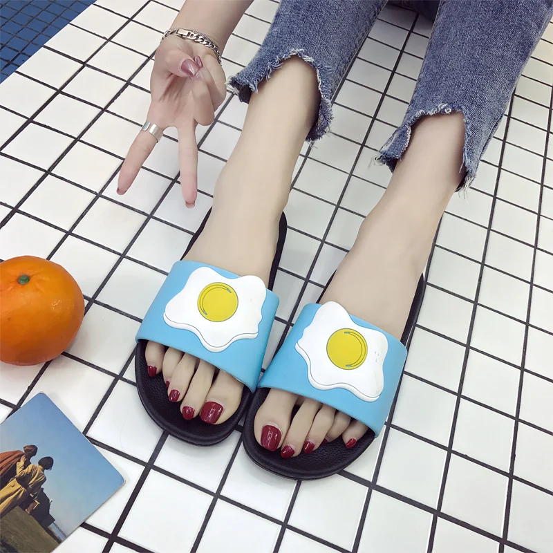 

Fruit Fashion Women Flat Slippers Summer Bathroom Slip-proof Soft-soled Home Bath Female Slippers Fruit Slippers for Girls