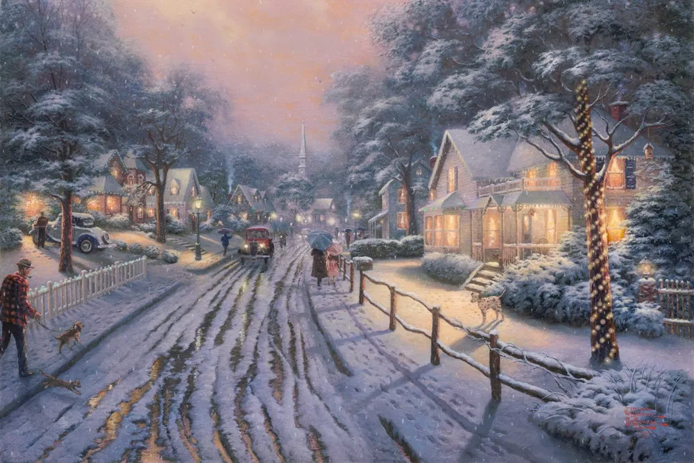 Thomas Kinkade вышел с ветром HD печать абстрактная живопись напечатанная на постеры