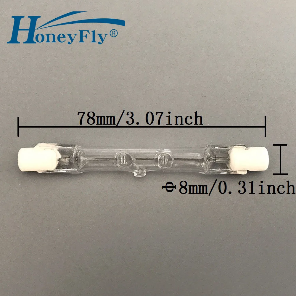 

10 шт. J78 галогенные лампы HoneyFly Energy C J78 220 в 80 Вт 120 Вт R7S двухсторонняя нить прожексветильник кварцевая трубка