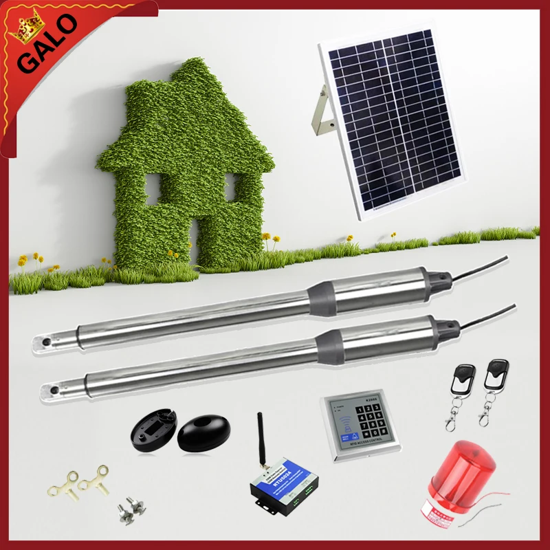 

GALO DC24V 200kg per leaf dual solar system automatic electrical swing gate door opener motor(no battery & controllers included)