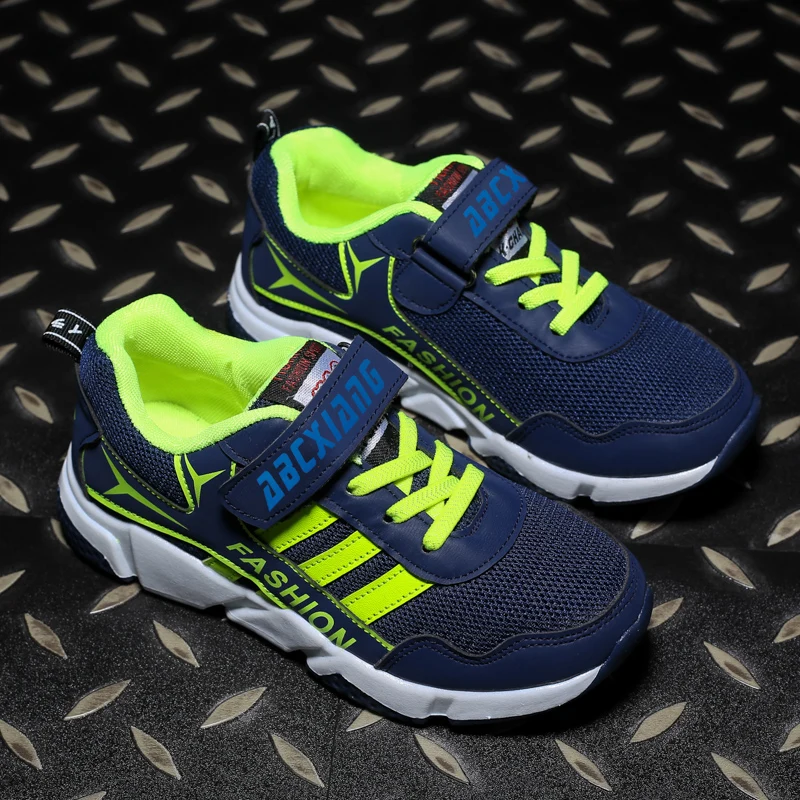 2018 New Stripes Design Children's Running Shoes Mesh Breathable Boys Outdoor Sport Summer Kids Sneakers Black Blue Color | Спорт и