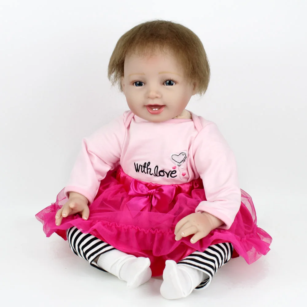 NNPKDOLL 22 &quot55 см мягкий силикон Reborn Baby Doll игрушка Реалистичная для девочки