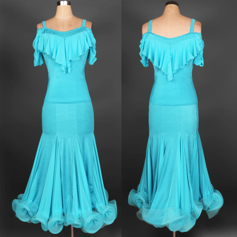 

Ballroom Dance Dresses 2018 New Women Flamenco Dancing Skirt 4 Color Dress For Ballroom Dances Standard Costume Tops+Skirt 2 Pcs