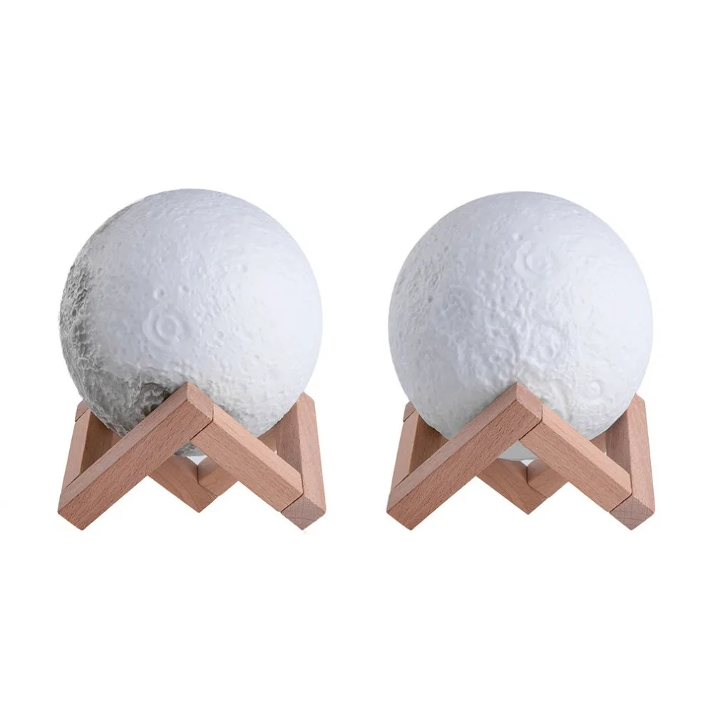 USB Rechargeable 3D Moon Lamp With Base 13CM Vibration Sensing Night Light Bedroom Decor Xmas Birthday Gift Drop Shipping | Освещение