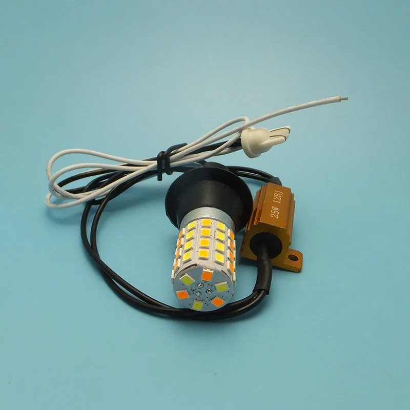 MIDCARS 12V светодиодный T20 W21W Canbus двойной цвет W21/5 W белый желтый дневной ходовой светильник 7440 автоматический светильник s сигнальная лампа