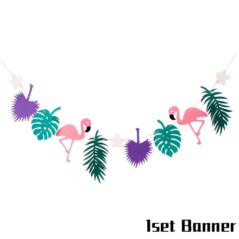 1set Banner "ALOHA" День Рождения Декор Фламинго вечерние баннеры бумажные кисточки гирлянды воздушные шары девичник вечерние украшения - Цвет: 1set Banner
