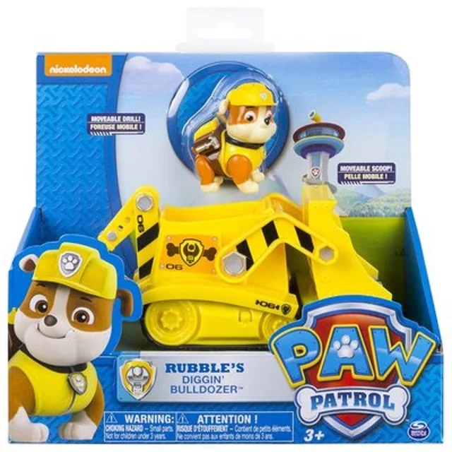 Rubble Box Натуральная кожа с принтом из мультфильма «Щенячий патруль игрушечный автомобиль Apollo трекер имеет коробок Райдер Скай прокрутки экшн-фигура аниме модель игрушки из ПВХ для Детский подарок - Цвет: Rubble Box