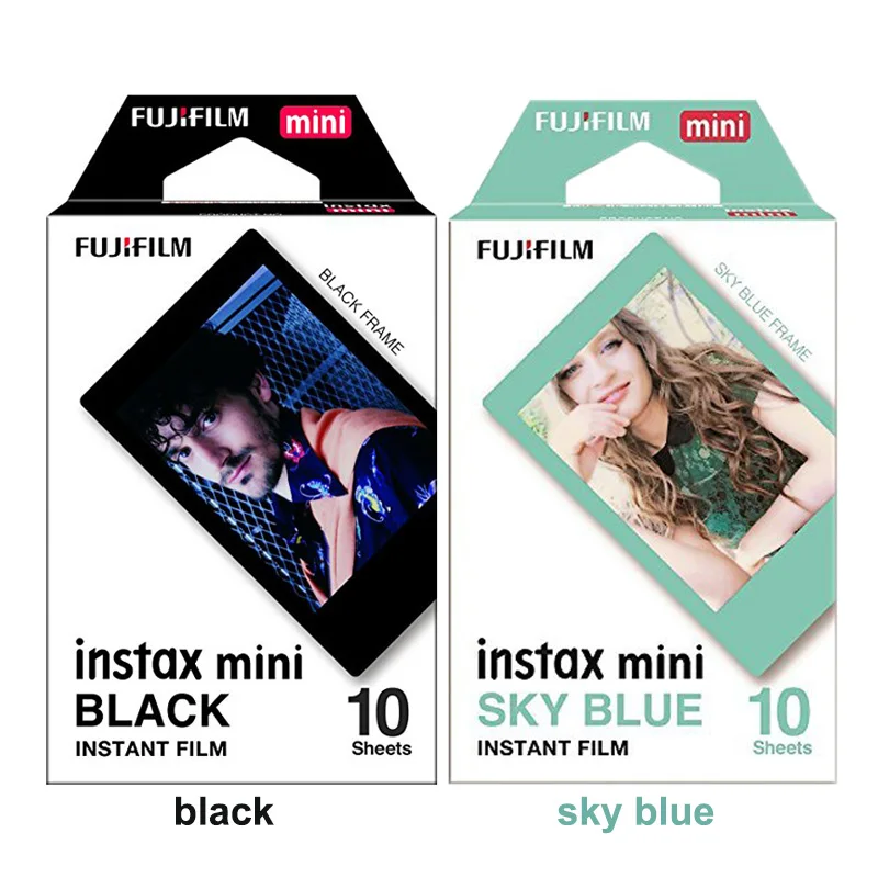 Fujifilm Instax Mini Film Blue & Black 20 листов для Fuji Camera 9 8 7S 25 50s 90 70 Share смартфон принтер SP 1 2|fujifilm