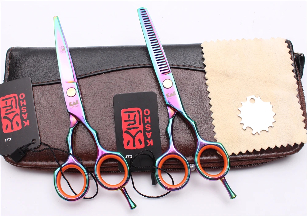 H1004 5.5&quot Japan Kasho Professional Hairdresser's Tools Cutting Shears Thinning Scissors Hair Clippers Human Set | Красота и