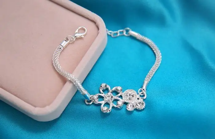 Браслет из нержавеющей стали с цветком очаровательный браслет и браслеты для