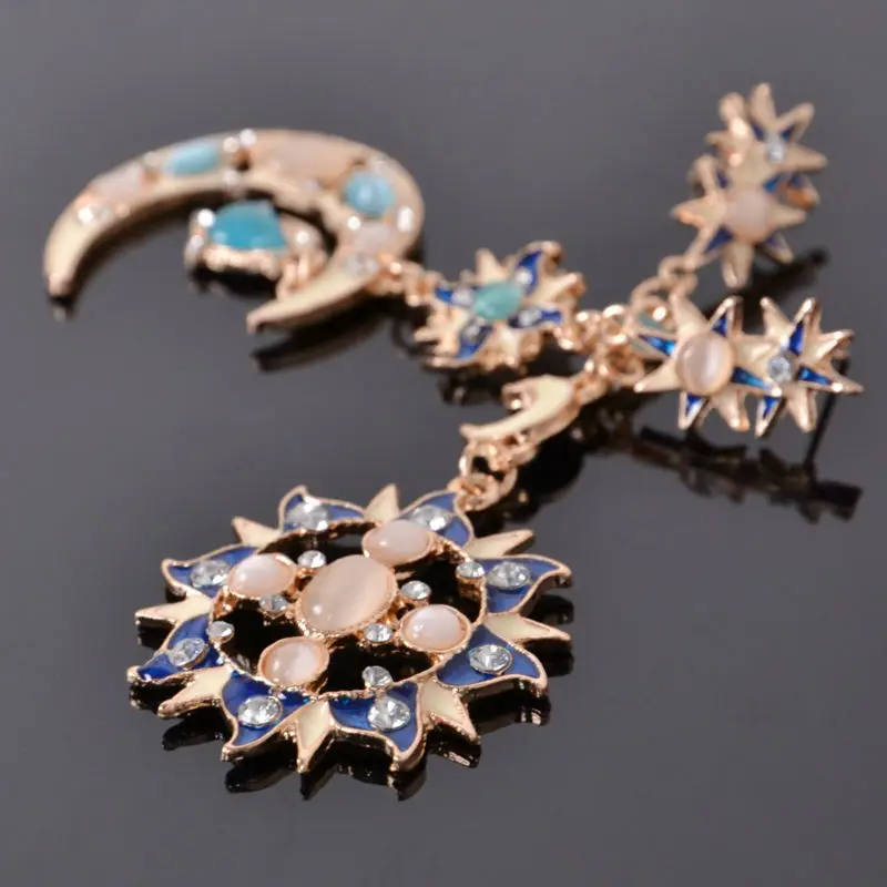 ACEMIR Women Fashion Statement Party Earrings Charms Moon And Sun Design Ethnic High Quality Pretty Girl Dangle E02 | Украшения и