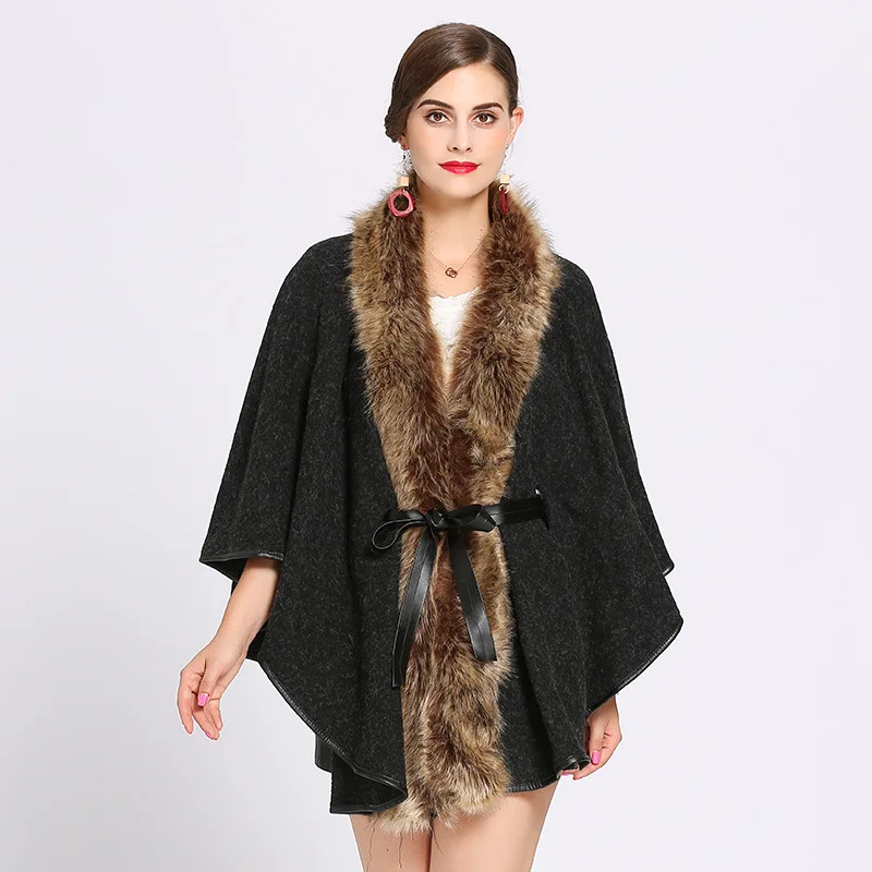 SC214 толстое пальто из искусственного кашемира на завязках зимний длинный