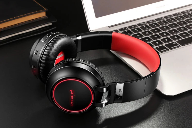 Picun P60 Bluetooth наушники бас беспроводная гарнитура 7 цветов Светящиеся с микрофоном Поддержка TF карта для телефона Xiaomi для iPhone PC