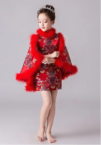 Платье принцессы cheongsam для девочек платье в китайском стиле детский костюм Тан