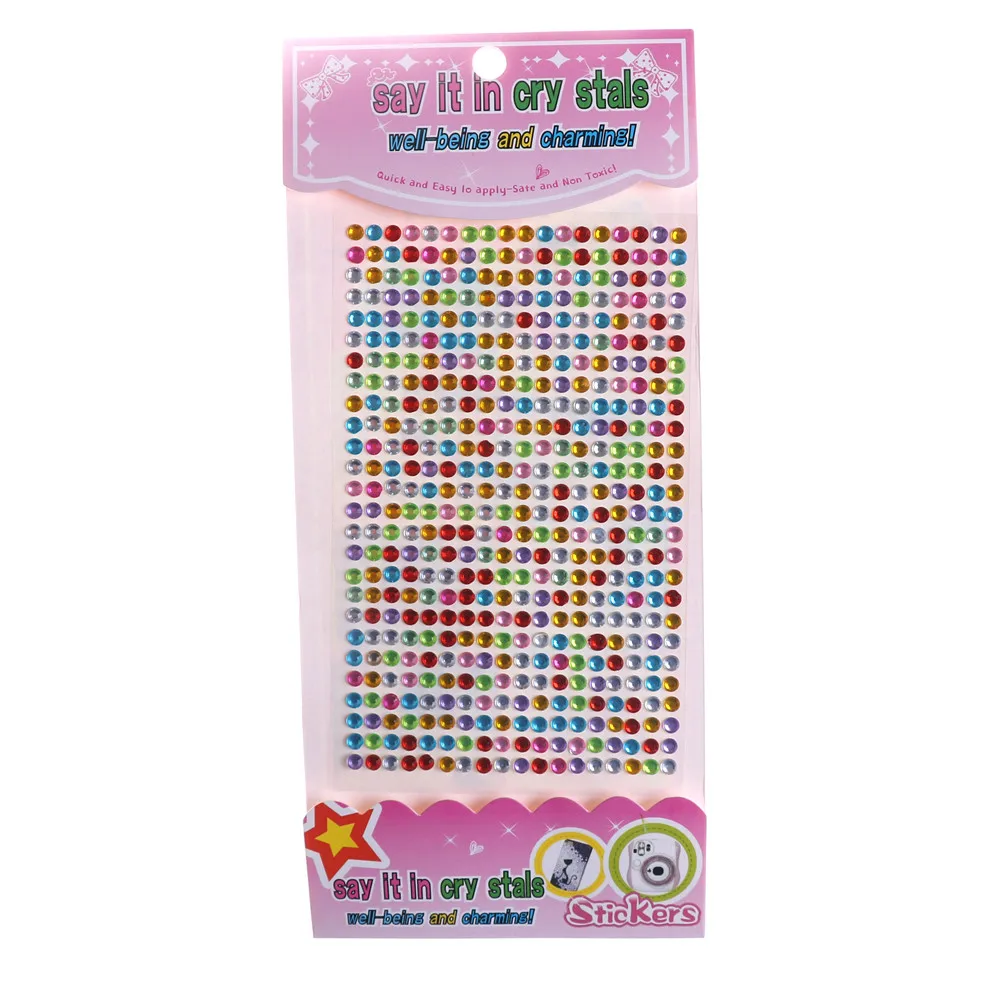 468pcs/set Children Toys Self-adhesive Rhinestones Sticker Mobile Diy full color crystal Diamond Scrapbooking Stickers | Игрушки и хобби