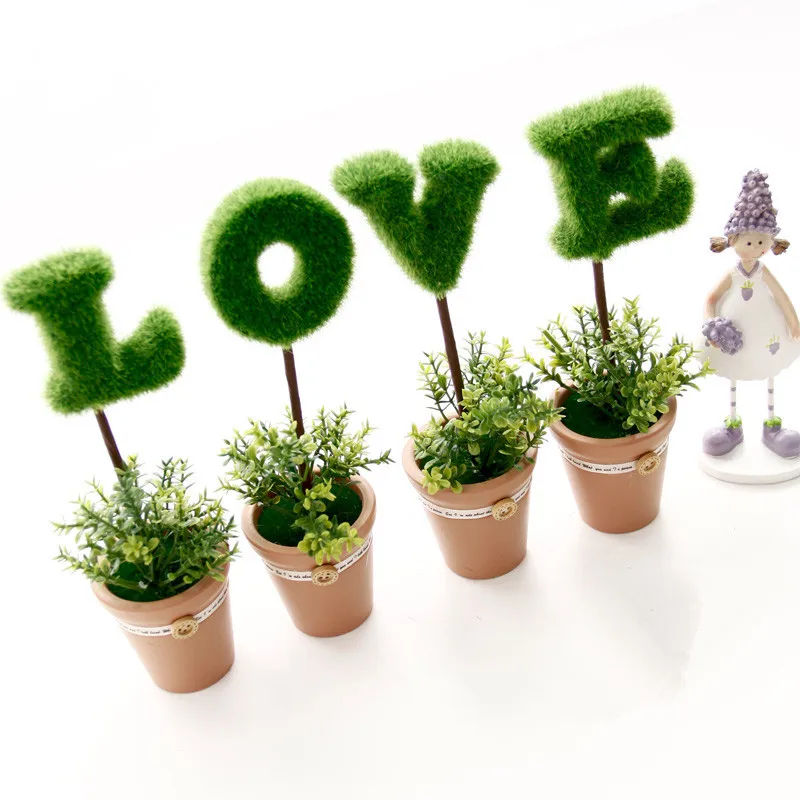 

Restore ancient ways ceramic artificial plants bonsai home decoration LOVE artificial flower set wedding gift brithday gift