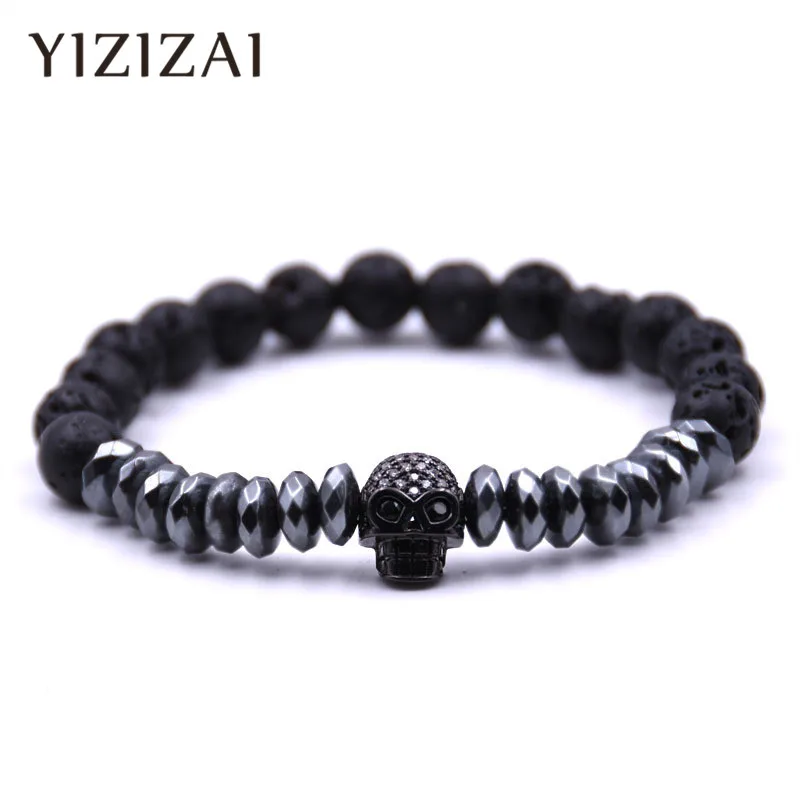 YIZIZAI браслет с черепом мужские ювелирные изделия амулеты Buda Erkek Bileklik браслеты