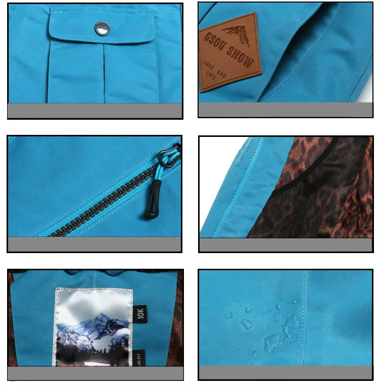 

Genuine GSOU SNOW Lady Ski Suit Waterproof Windproof Breathable Warm Double Single Board Ski Jacket Ski Cotton Clothes Size XS-L