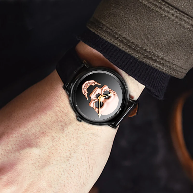 Часы наручные мужские с кожаным ремешком популярные спортивные модные деловые