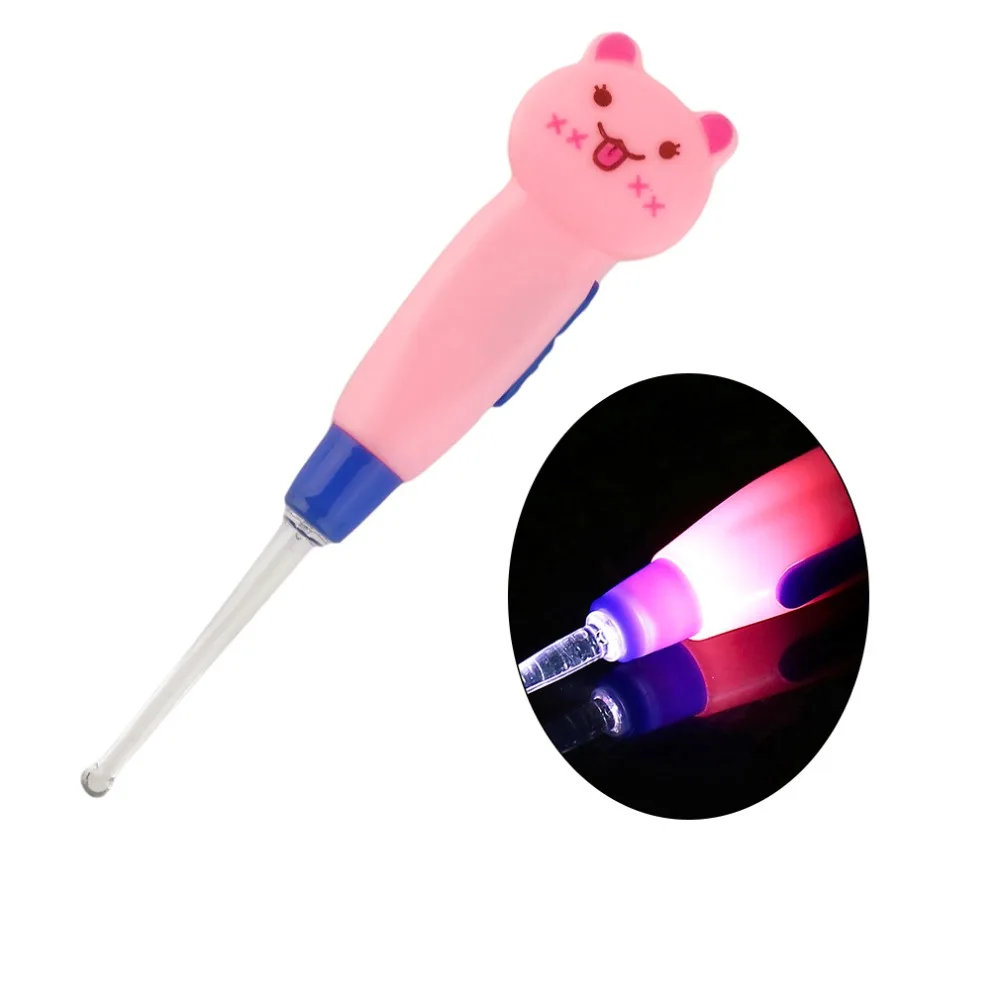 

Portable LED Flashlight Ear Wax Remove EarPick Cleaner Health Care Tool Cartoon Animal Decoration convenient see ear hole clear