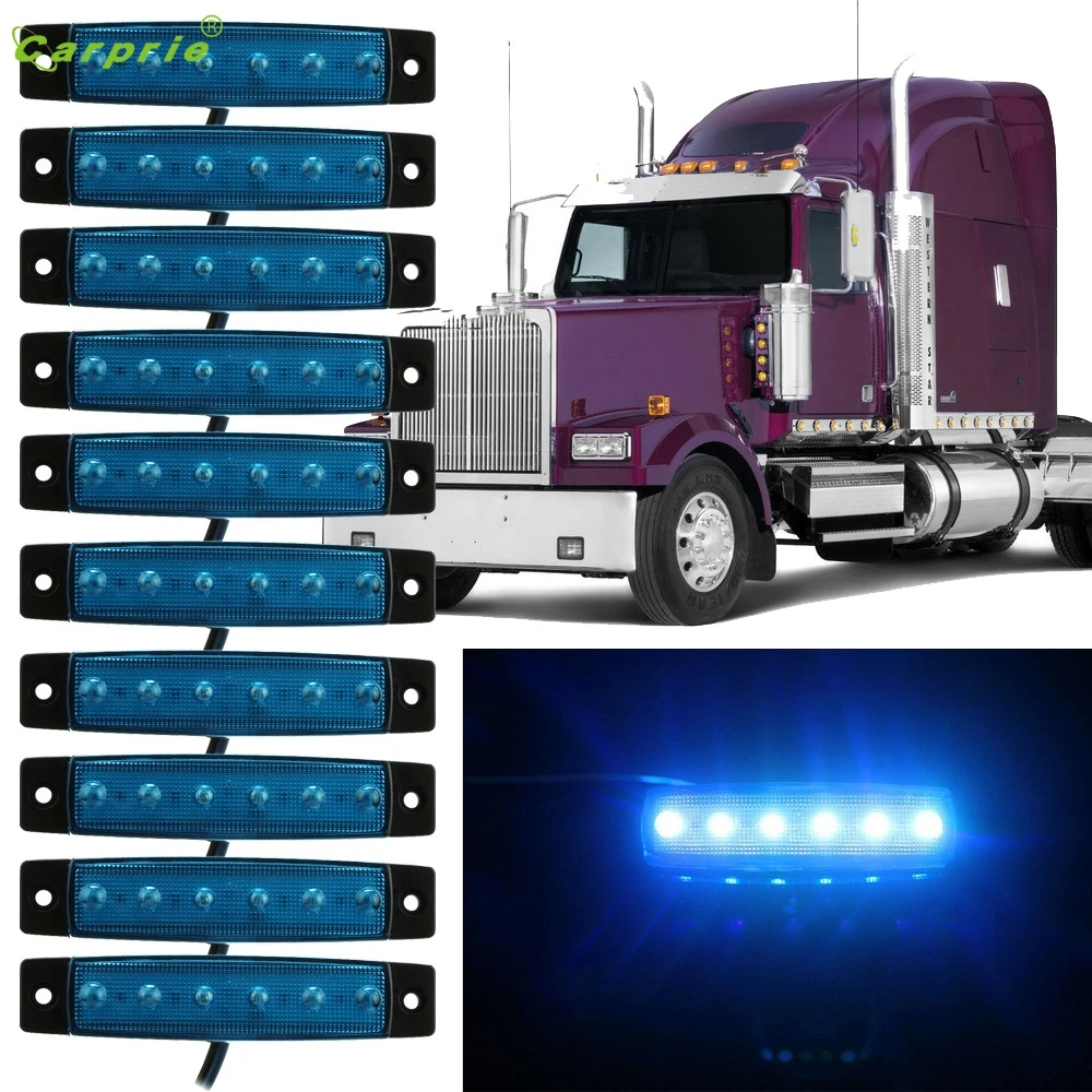 Новый синий грузовик свет 10 шт 6 LED автобусная распродажа боковые габаритные