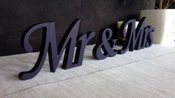 

Mr&Mrs Wedding Letters- black Sign wedding decoration MR&MRS letters