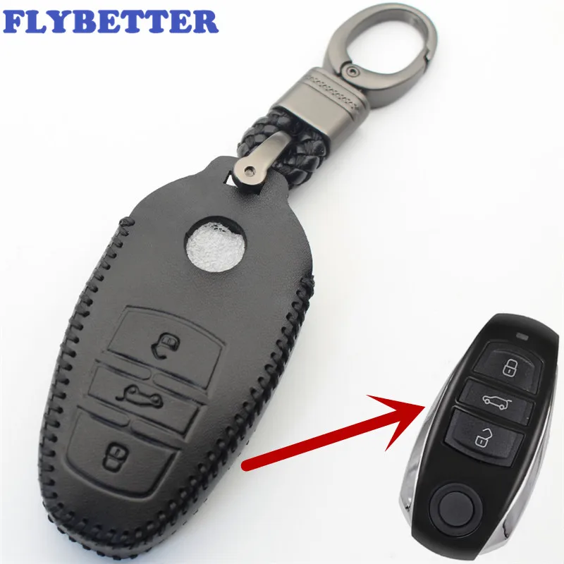 FLYBETTER умный чехол для ключей из натуральной кожи с 3 кнопками без ключа Vw Touareg