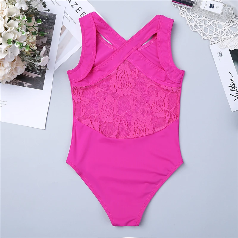 YiZYiF Girls Ballet Gymnastics leotard ballet tutu Dress Sleeveless Tank Leotard Dance Jumpsuit with Lace Back | Тематическая