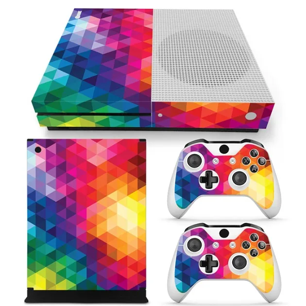 Красочные Съемный Виниловые наклейки кожи для Xbox One S консоли+ 2 шт. контроллер Cover всего тела