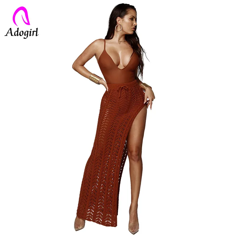 Женский пляжный костюм Adogirl однотонный облегающий комплект из двух предметов с