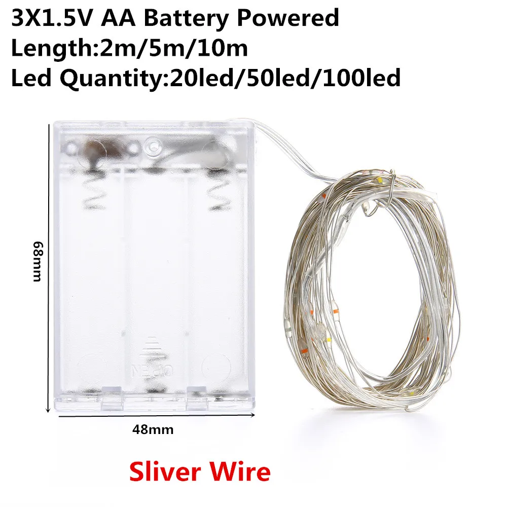 СВЕТОДИОДНАЯ Гирлянда CooperWire 2M5M10M, гирлянда на батарейках для вечеринки, Рождества, свадьбы, праздника, уличного внутреннего украшения