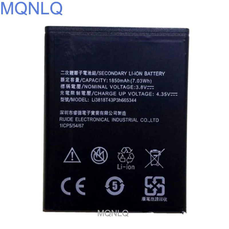 

Li3818T43P3h665344 Battery for ZTE TWM AMAZING A5S Blade GF3 T320 1850mAh Battery Batterie Bateria MQNLQ