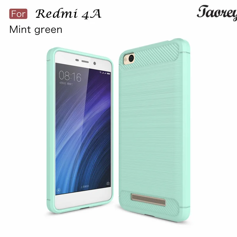Taorey Для Xiaomi Redmi 4А Прочная Броня Углеродного Волокна Текстура матовый Мягкие TPU Case