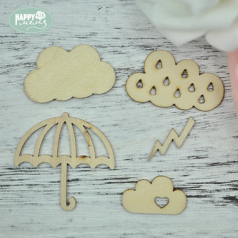 Happymems освещение деревянные формы Cloud Thunder украшения для скрапбукинга сделай сам