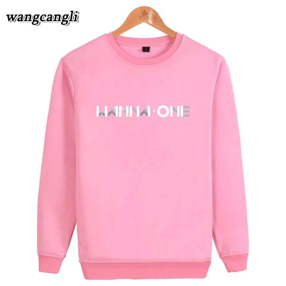 Kpop Wanna One Свитшот Harajuku бойфренд стиль унисекс толстовки спортивный костюм хлопок