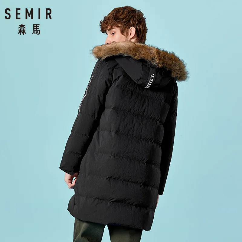 Куртка SEMIR Мужская теплая длинная Повседневная Верхняя одежда с воротником из