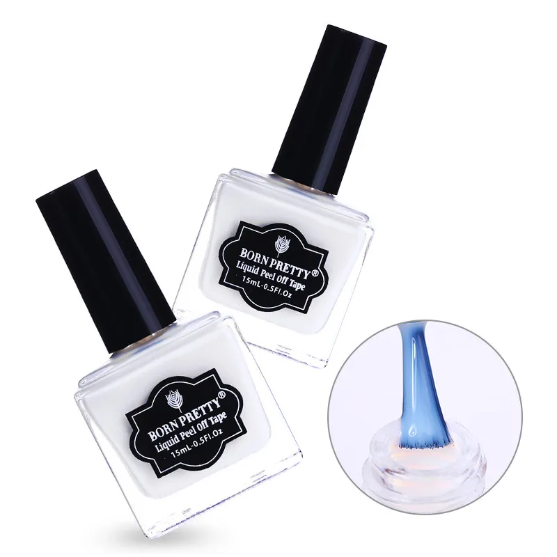 BORN PRETTY Nail Liquid Fruity Odor-free Peel Off Tape Cuticle Guard Nail Art Care Tool