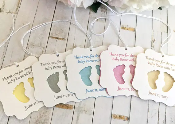 Персонализированные подарочные бирки ножки и baby shower с надписью Thank you Добро