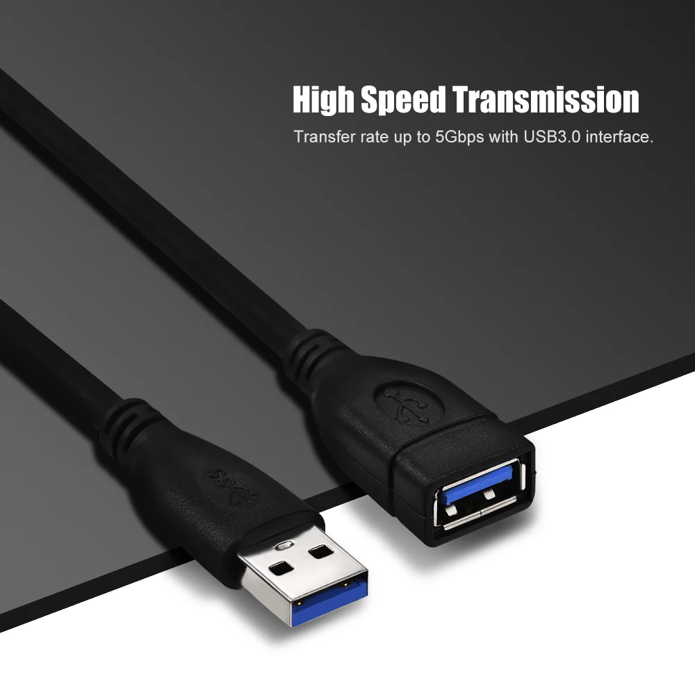 USB кабель удлинитель USB3.0 для PS4 Xbox Smart TV One SSD Data Sync 50 см (синий)|Компьютерные кабели и