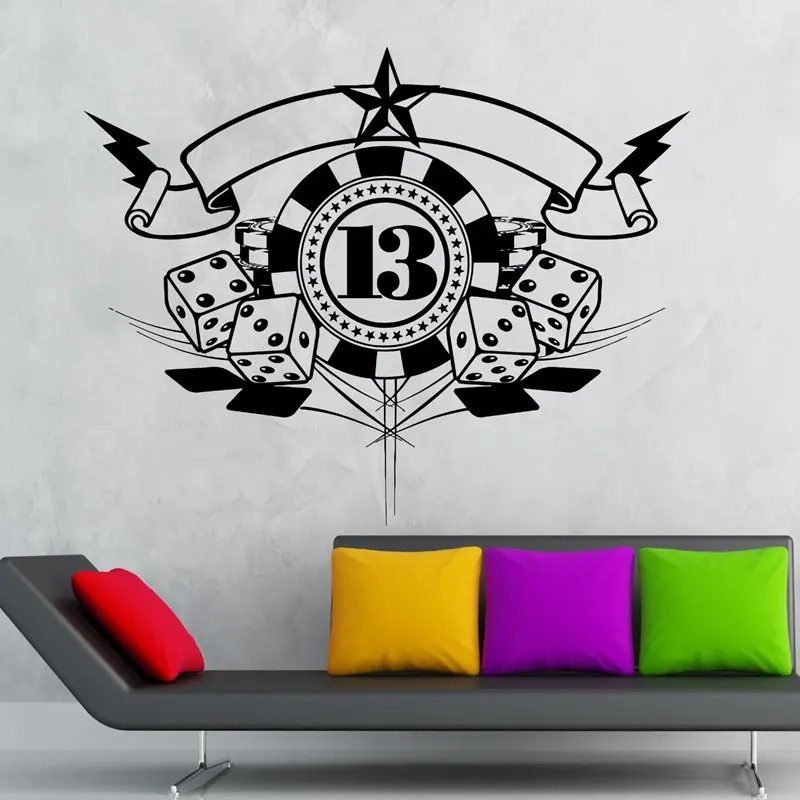 

Casino Sticker Gambling Decal Gamble Posters Vinyl Wall Decals Home Decoration Decor Mural 13 Casino Sticker