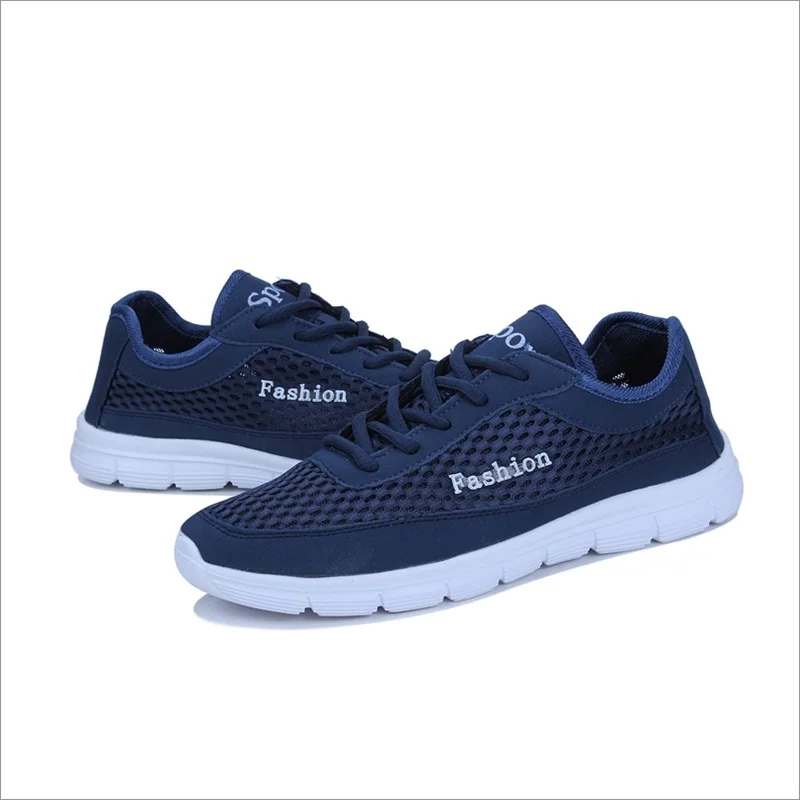 New Solid Color Men Summer Casual Shoes Breathable Light Male Mesh Sneakers Black Blue Grey | Обувь