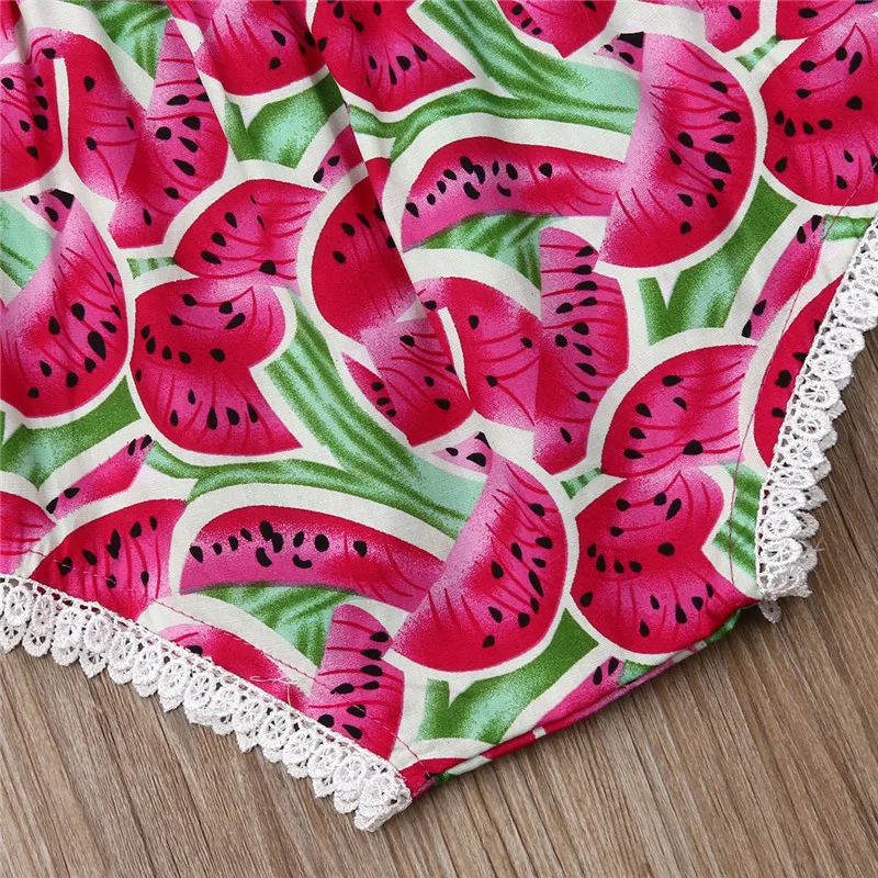 Pudcoco/Одежда для маленьких девочек Боди без рукавов с принтом арбуза