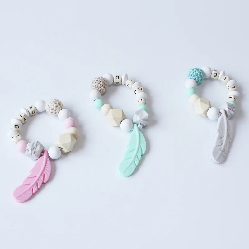 Детская игрушка для прорезывания зубов силикон + дерево тренировок Детские