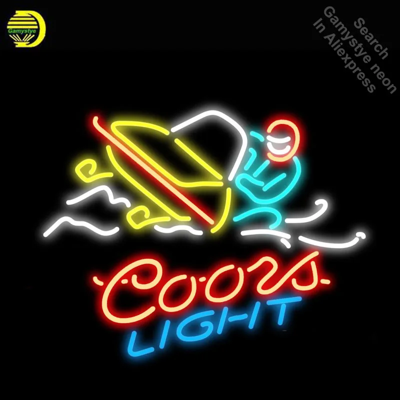 

Неоновые вывески для Coors светильник, снегоход, знаковая неосветильник световая вывеска, аркадная пивная бара, лампочка для украшения комнат...