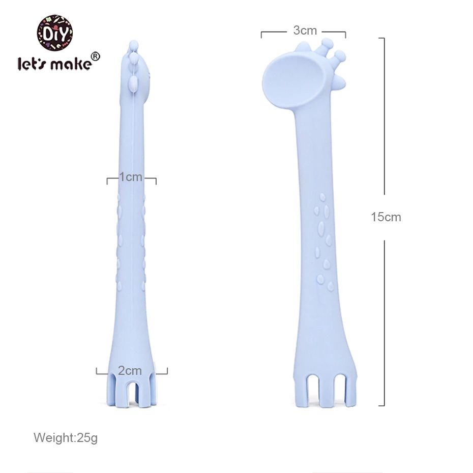 10 шт. детская силиконовая ложка Жираф и вилка для кормления|Принадлежности| |