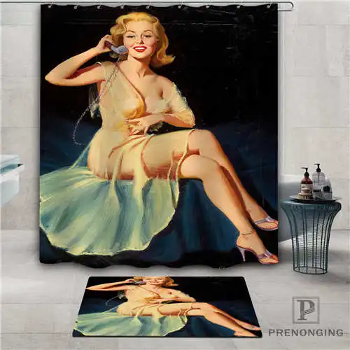 Индивидуальный pin up girl (8) водонепроницаемый занавеска для душа коврик дома ванной