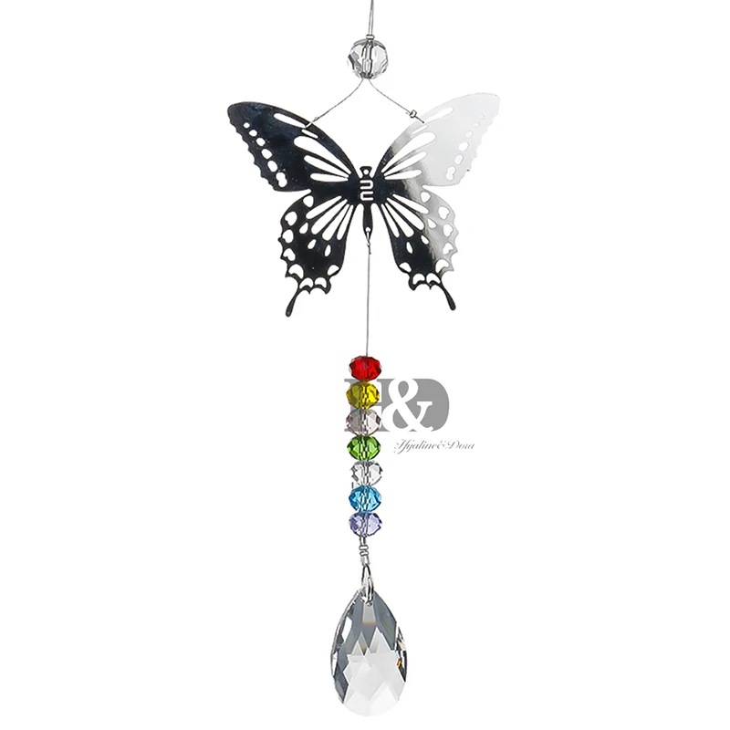 H& D 20 мм/38 мм Ручная работа чакра бабочка Suncatcher хрустальный шар призмы Радуга производитель окно висячие орнамент домашний Свадебный декор - Цвет: 38mm
