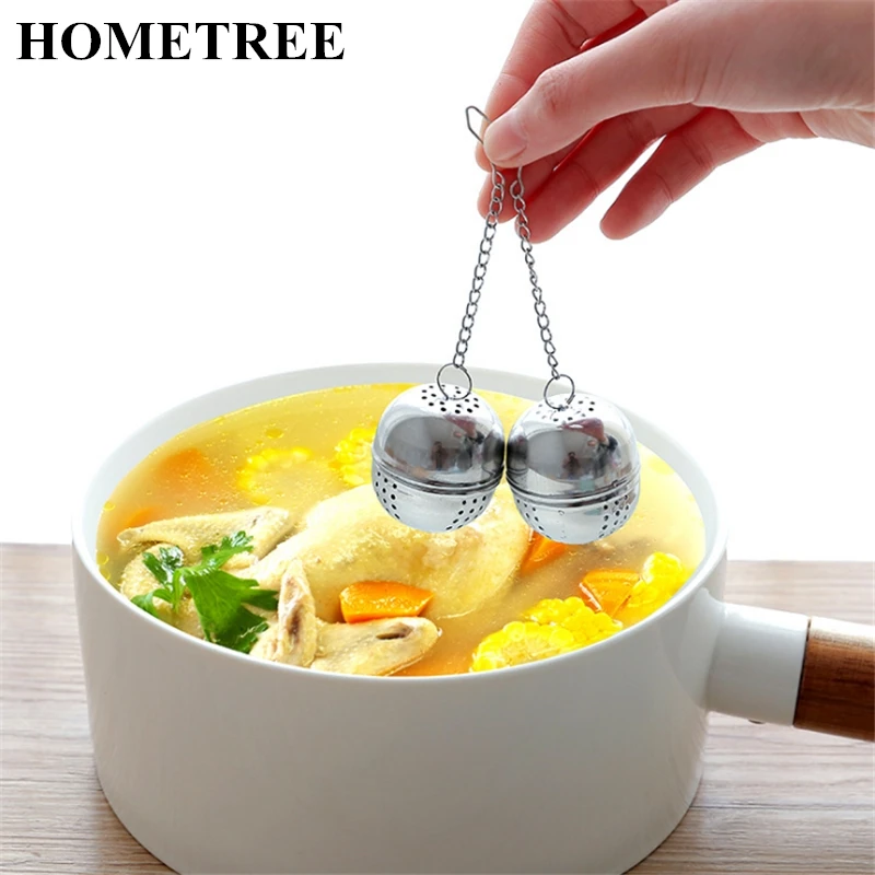 

HOMETREE 2PC Reusable Stainless Steel Tea Locking Filter Seasoning Ball Multifunction Mesh Herbal Tea Ball Strainer Spice H431