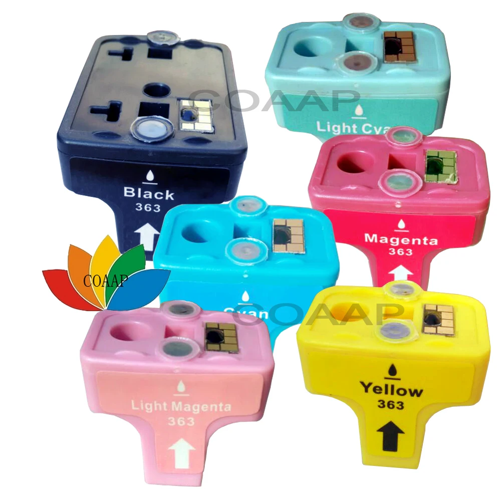 6 COMPATIBLE INK CARTRIDGE FOR HP 363 FOR C5180 C6180 C6280 C7280 C8180 D7360 D7460 Printer